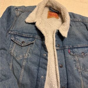 Levi's Cream Sherpa Lined Jacket